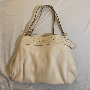 Vintage Cream Coach Shoulder Bag